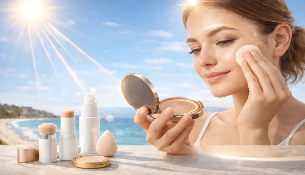 sunscreen over makeup